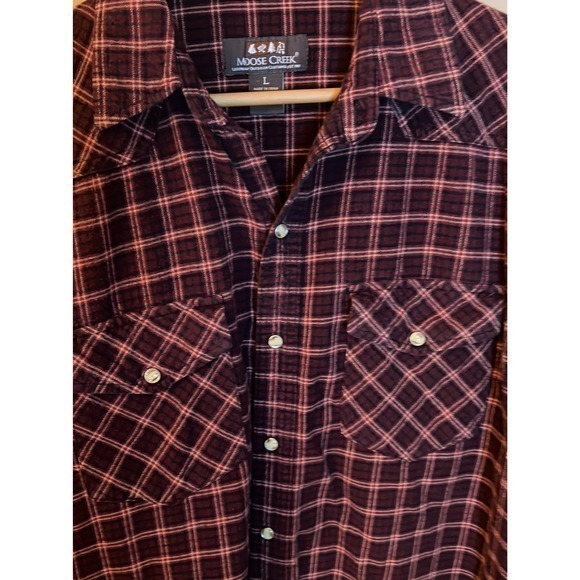 Moose Creek Pearl Snap Long Sleeve Shirt - Mens Large - Picture 3 of 5